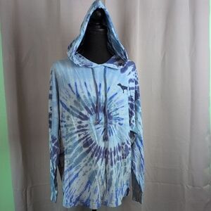 PINK Victoria's Secret Blue Tie-Dye Long Sleeve Top